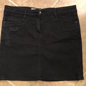 Santa Barbara California short black denim skirt